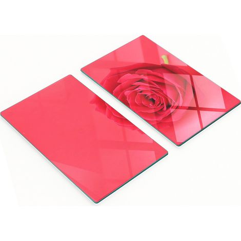Taglieri da cucina in vetro con grafica di rose rosse, 2x30x52 cm (1/5)