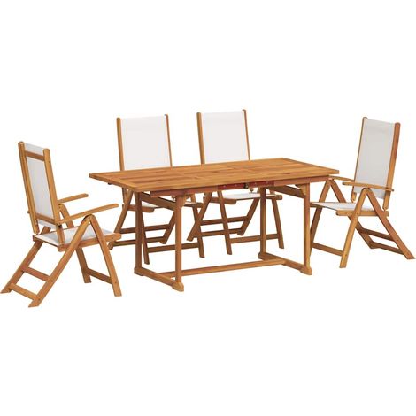 Maison Exclusive - 5-tlg. Garten-Essgruppe Massivholz Akazie und