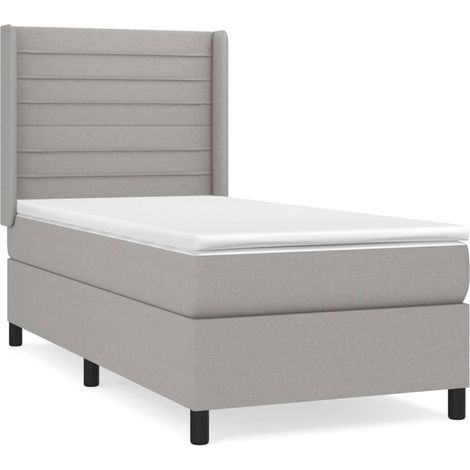 Maison Exclusive - Giroletto a Molle con Materasso Grigio Chiaro 90x200 cm Tessuto
