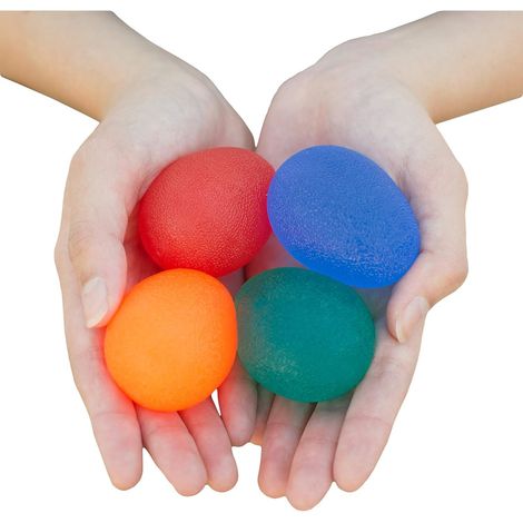 Lot de 4 balles d'exercice pour les mains : renforcent la préhension, soulagent les raideurs, conviennent à la rééducation, au refroidissement et à la réduction du stress. (1/5)