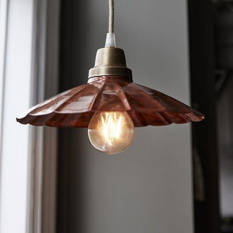 [NEUWERTIG] B-Ware Pr Home Hängelampe Ester Terracotta Hängeleuchte Leuchte ø 24 Cm Eisen Stecker (1/2)
