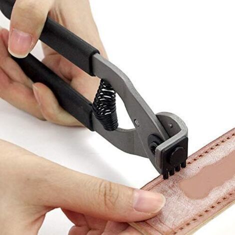 Outil de poinçon en cuir, outils de poinçon d'artisanat en cuir en acier au carbone(4mm-4 dents) (1/5)