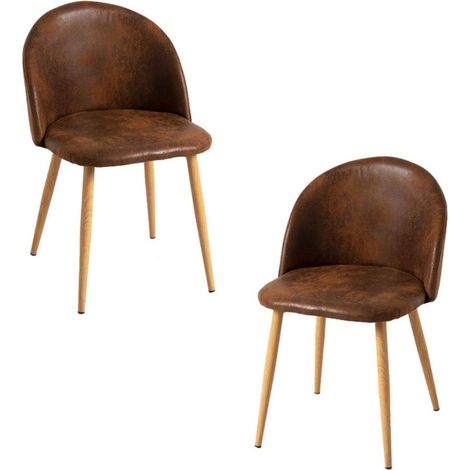 Packs Sillas Comedor - Pack 2 Sillas Vint Polipiel - Marrón Vintage (1/2)