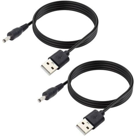 2 Pack 5V DC Power Cable, USB 2.0 Male to DC 2.5mm x 0.7mm Male Power Cord for Router, LED Light, Speaker and More, 1m (1/4)