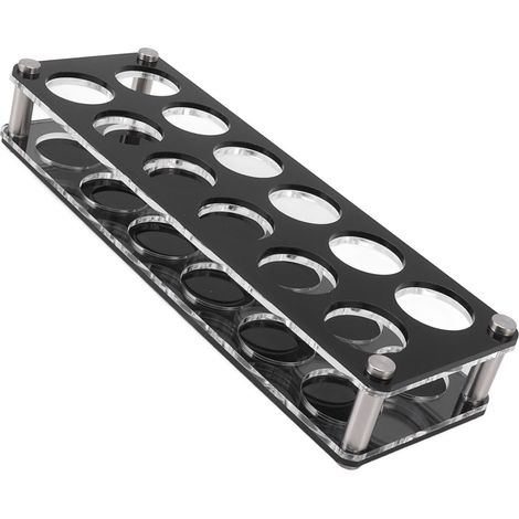 Présentoir à bouteilles de vin en acrylique résistant aux chocs, porte-bouteilles décoratif pour bar à domicile, 2 x 6, porte-gobelets combiné 12 emplacements (1/5)