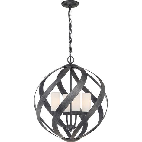 Elstead Quoizel Blacksmith Plafoniera a Sospensione Sferica Old Black, IP44 (1/5)