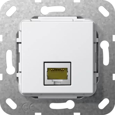 GIRA 569503 MJ RJ45 Cat 6A 10 GB Gender Changer Einsatz Reinweiß-'1019140' (1/2)