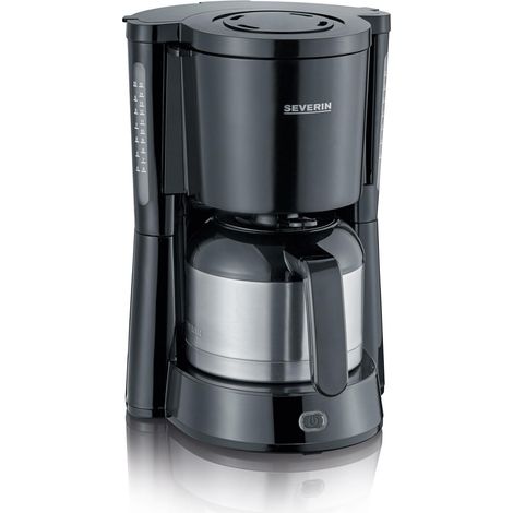 Cafetrière Filtre, 1 000W, 1L, Jusqu'à 8 tasses, Verseuse inox isotherme, Porte-filtre amovible, Noir, KA 4835 (1/5)