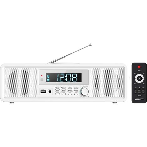 Chaînes Hi-FI Système Stéréo Home CD, Micro Chaine CD/MP3/USB FM/Bluetooth Stereo/Auxiliaire/avec Double Alarme/20W RMS, Lecteur CD pour la Maison (1/5)