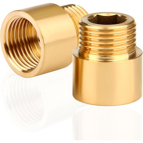 Mamelon double G1/2" (Ø 20mm) laiton mâle,4 pièces hexagonal G1/2"M/M,Raccord de jonction 2 x M Raccord fileté,Double mamelon Raccords en convient pour l'eau potable Rallonge Robinet Femelle/Femelle (1/5)