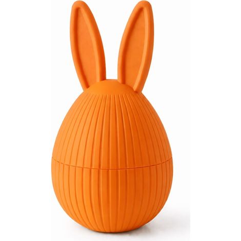 Œuf de Pâques avec oreilles de lapin, boîte décorative orange (1/3)