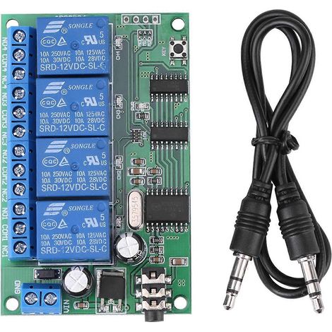 AD22B04 12V 4-Kanal DTMF-Tonsignaldecoder Relais Telefon Fernbedienung SPS (1/4)