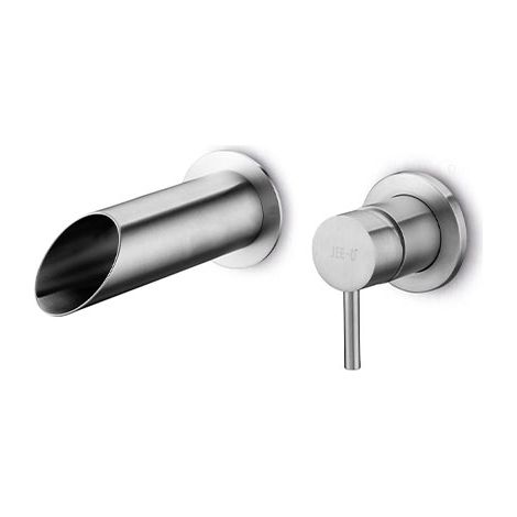 Wand Waschtischarmatur Set pure Edelstahl-Gebürstet JEE-O (1/3)