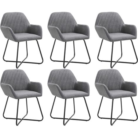 Lot de 6 Chaises de salle à manger - Chaises à dîner Gris foncé Tissu BV630827 - BonneVie (1/5)