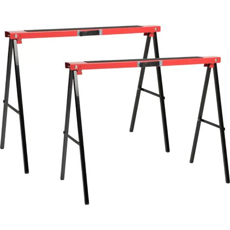 Nordlinger – Lot de 2 tréteaux pliables 350kg – Bande anti-dérapante – Hauteur 78cm – Largeur 100cm – Poignée de transport intégrée (1/4)
