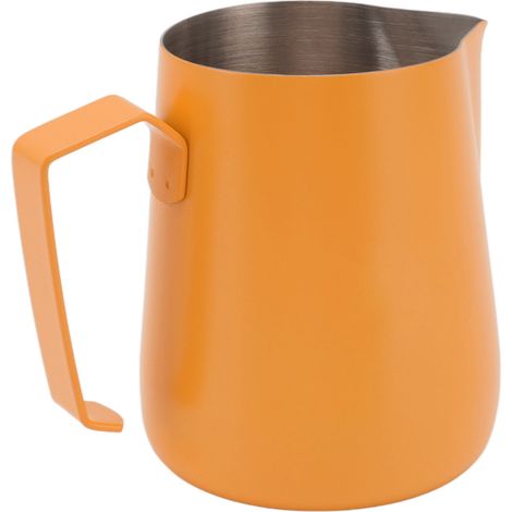 Mousseur à lait 450 ml, acier inoxydable 304, pour faire mousser le lait, pour cafés, orange (1/5)