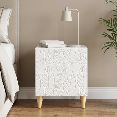 vidaXL Mesita de Noche Blanco Brillante 43 x 34,5 x 48 cm (1/5)