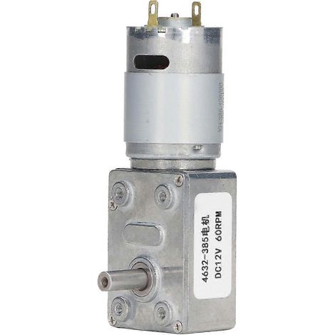 12V DC selbsthemmender Getriebemotor, 60 U/min Schneckengetriebe, im Uhrzeigersinn/gegen den Uhrzeigersinn, für Winden, Türen und Fenster, DC-Getriebemotor. (1/5)