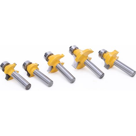 Ensemble de 5 fraises à arrondir à queue de 8 mm pour le travail du bois (1/5)