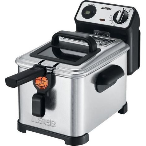 SEB – Friteuse semi-professionnelle 4L – Thermostat réglable 150-190°C – Filtration d'huile brevetée – Technologie zone froide