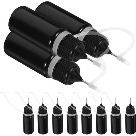 20 Flacons Applicateurs de Colle Noirs en Plastique et Acier Inoxydable 10ml Distributeurs Rechargeables pour Dosage Précis de Liquide, DIY Artisanat (1/5)