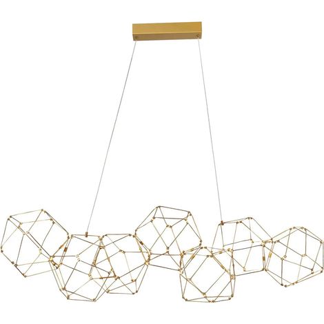 [NEUWERTIG] B-Ware Nova Luce Pendelleuchte Hängeleuchte Nebula Led Gold Warmweiß 33,6 W 108 Cm