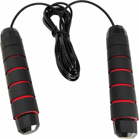 Verstellbares und leichtes 2,8 m Springseil – Schaumstoffgriff, Stahlkugellager – Für Fitness, Fitnessstudio, Boxen, Cardiotraining und andere Sportarten (1/5)