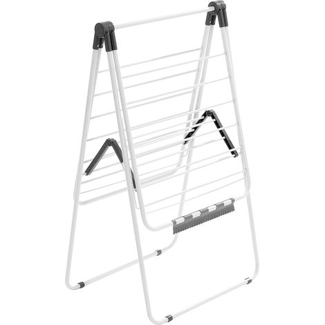 Mophorn 2-Tier Foldable Clothes Drying Rack with Adjustable Height, Sock Clips & 21 Drying Rods, Metal Laundry Rack for Indoor & Outdoor Use, Free-Standing and Space-Saving Design, White