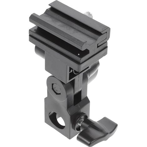 Support de Lampe Flash en Plastique Abs Noir Fixation Pivotante pour Pied D'éclairage, Adaptateur pour Parasol Réflecteur pour Accessoires de Photographie (1/5)