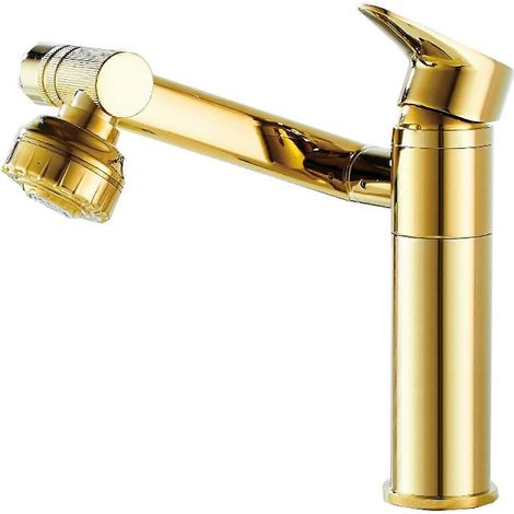 Robinet de salle de bain pivotant à 360°, pour lavabo, robinet de salle de bain monotrou, robinet de salle de bain monotrou (1/4)