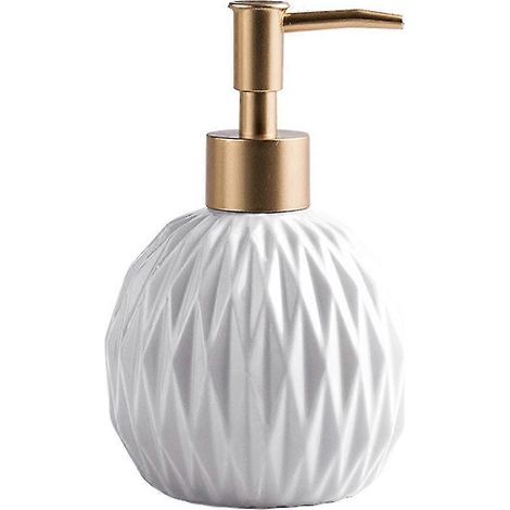 Distributeur de savon céramique de salle de bain, distributeur de savon d’évier de cuisine, distributeur de savon liquide rechargeable (whi (1/5)