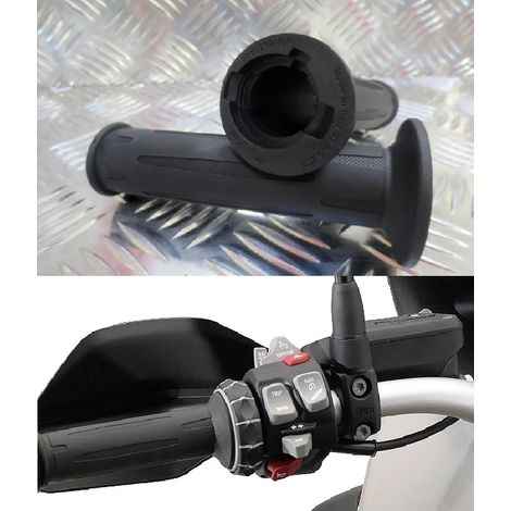 Manopole Ariete BMW per manopole riscaldate e sistema multi-comando (125 mm) con foro, nere (diametro 26+26 mm) (design BMW) (12)