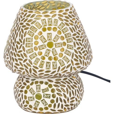 Signes Grimalt Gelbe Mosaik-Tischlampe – 18 x 14 x 14 cm