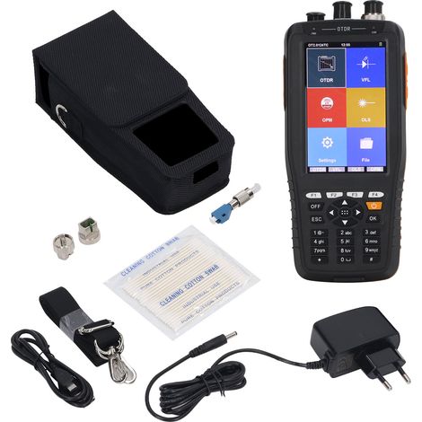 Testeur Fibre Optique OTDR 4-en-1 Compteur de Puissance Optique Portatif, Réflectomètre Optique Domaine Temporel, Détecteur de Perte, Prise UE 100-240V (1/5)