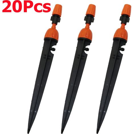 (20 pièces) Arroseur à brumisation goutte à goutte réglable, buse cannelée 1/4" pour jardin, serre, parterre de fleurs, bonsaï, pelouse, irrigation (1/5)