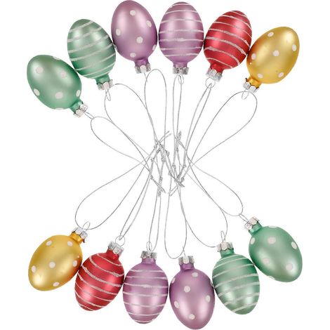 Décorations de Pâques à suspendre : 12 œufs colorés à monter soi-même, parfaits pour décorer un arbre de Pâques ou votre maison. (1/5)