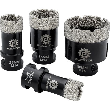 Scie Cloche Carrelage Kit - Foret Diamant Carrelage Kit pour Porcelaine Marbre Granit 4 pièces (20/25/35/50mm) (1/5)