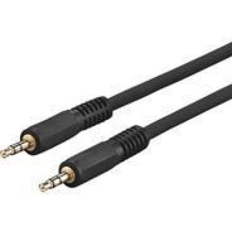 Câble Audio 3.5 Mm - Mâle À Mâle - Gaine Flexible Haute - 0.5 Mètre - Noir