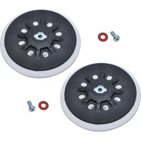 150 mm Plateau de ponçage 8 trous compatible avec les ponceuses orbitales Bos-ch ETS 150, ETS EC 150, LEX 150, WTS 150/7 498987 (souple),2 pièces (1/4)