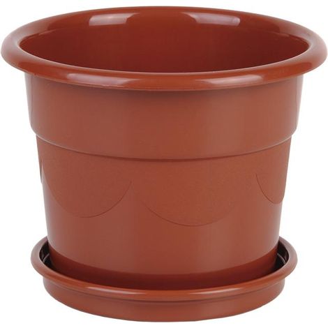 maceta dalia color marron  28.5x22.5+ plato 23.5cm   caja 12 unid.