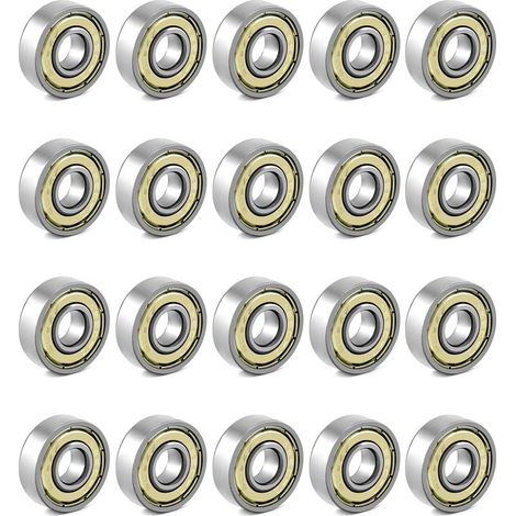 - 20 pièces 608zz roulements à Billes, pour Planches à roulettes, Scooters, Patins à Roues alignées, 8 mm x 22 mm x 7 mm (1/5)