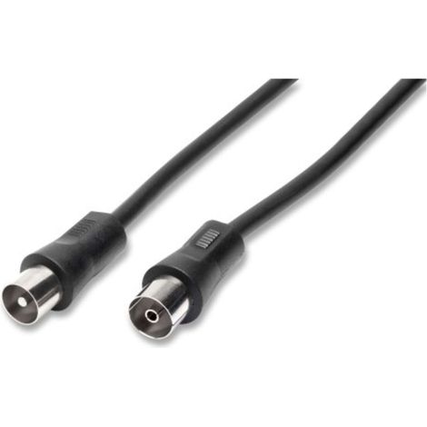 Cavo Antenna Tv Maschio/Femmina Spina Presa Iec 75 Ohm - 2 Mt Nero