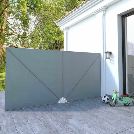 Auvent latéral pliable de caravane - Auvent de jardin Soleil imperméable Gris 400 x 200 cm BV955996 - BonneVie (1/5)