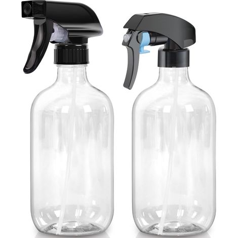 500-ml-Sprühflasche – 2er-Pack – PET-Kunststoff – Verstellbare Düse – Für Garten und Haarpflege – Transparent (1/4)