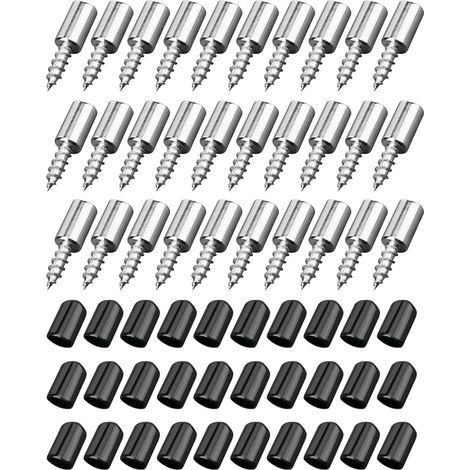 30 Pcs Shelf Support Pins with Rubber Protection, Self-Tapping Shelf Pegs for Furniture, Cabinets, Bookcases, Wine Coolers, ø7.5 mm, Holds Up to 20 kg (1/5)