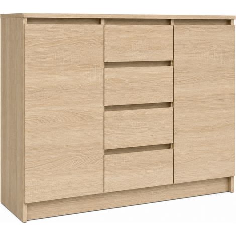 Kommode 2D4S Sonoma 140 cm 4 Schubladen 2 Türen Sideboard (1/5)