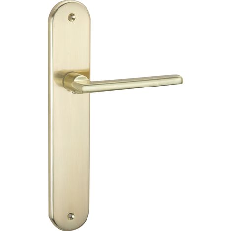 Manilla placa ovalada aluminio dorado satinado interior/exterior 250mm (1/5)