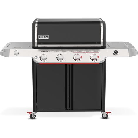 Weber – Barbecue à gaz 4 brûleurs – Surface de cuisson 86 x 48 cm – Puissance 14,1 kW – Réchaud latéral 3,5 kW – Thermomètre digital (1/5)