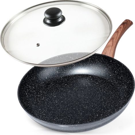 Sartén de granito con tapa de cristal BLACK&WOOD 32 cm (1/5)