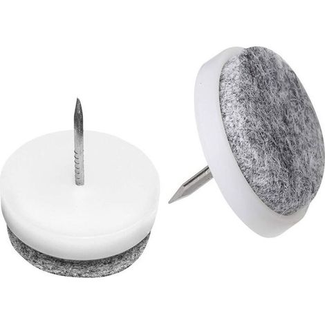 644106 Patins en feutre avec clou,28mm,blanc,20pcs